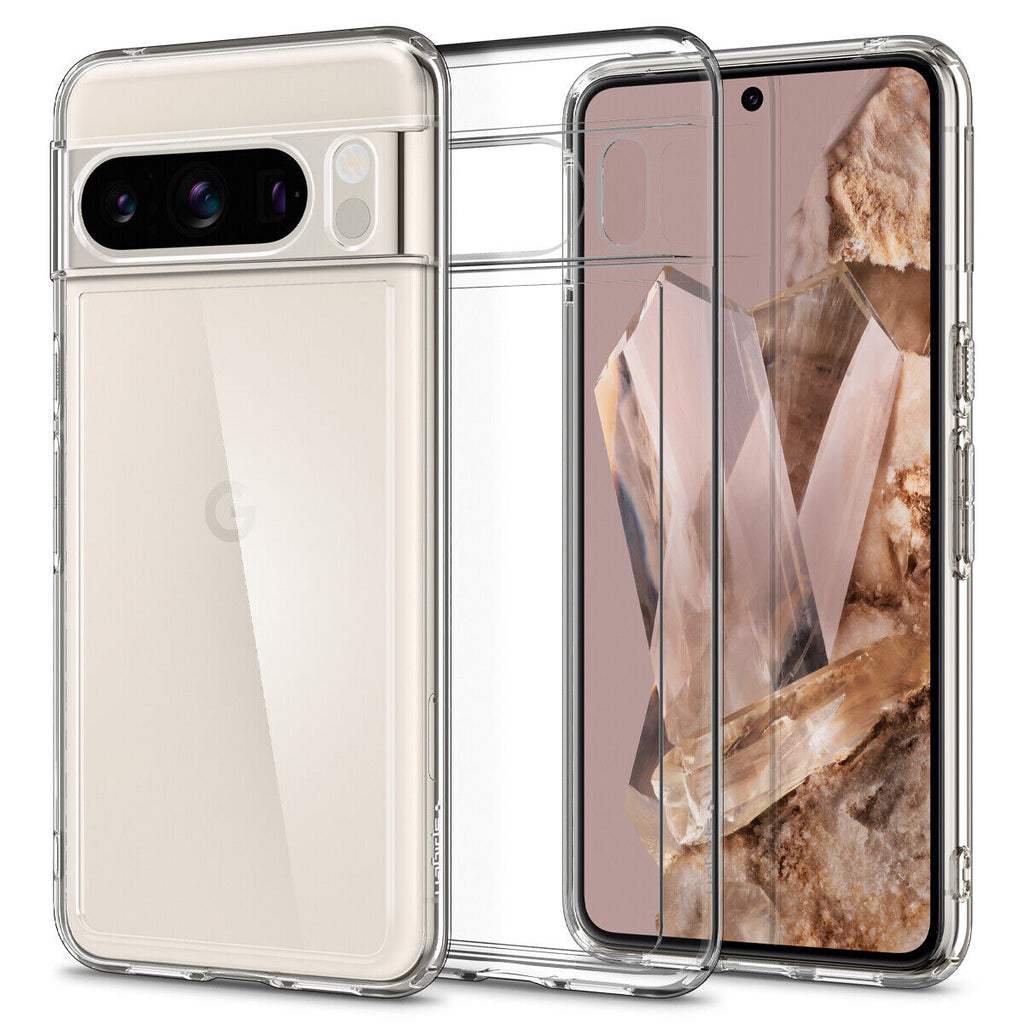 CYRILL Spigen Ultra Color Cover Per Google Pixel 8 Pro (2023) - Custodia Grigio Scuro Con Anello Fotocamera Contrasto, Tecnologia Air Cushion E Cinturino Incluso